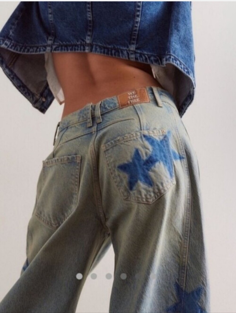 We The Free RARE Shadow Star Good Luck Barrel Jeans 28 - Picture 4 of 16